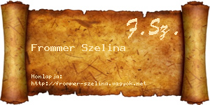 Frommer Szelina névjegykártya